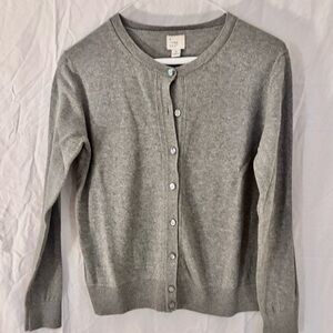 A New Day classic gray crewneck cardigan in soft 100% cotton.